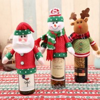 christmas homemade christmas ornaments decorations knitted wine bottle wine bottle cover wine bottle for table decoration